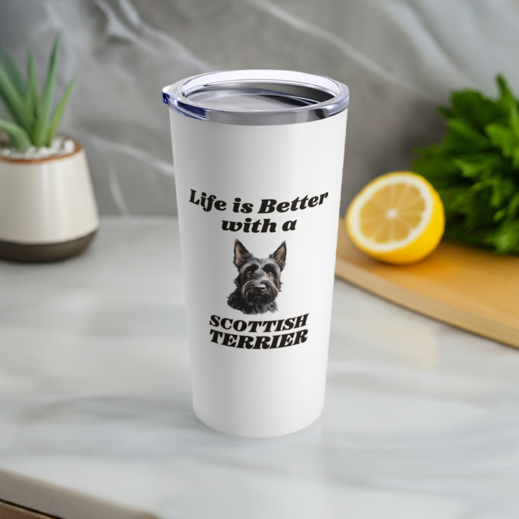 Scottish Terrier Tumbler, Stainless Steel Dog Travel Mug 20oz