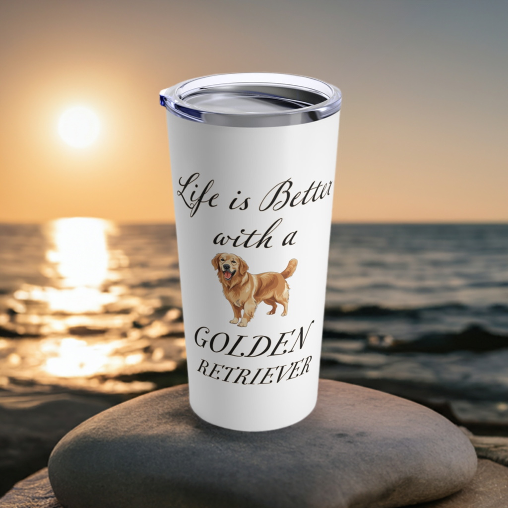 Life is Better with a Golden Retriever Stainless Steel Tumbler 20oz