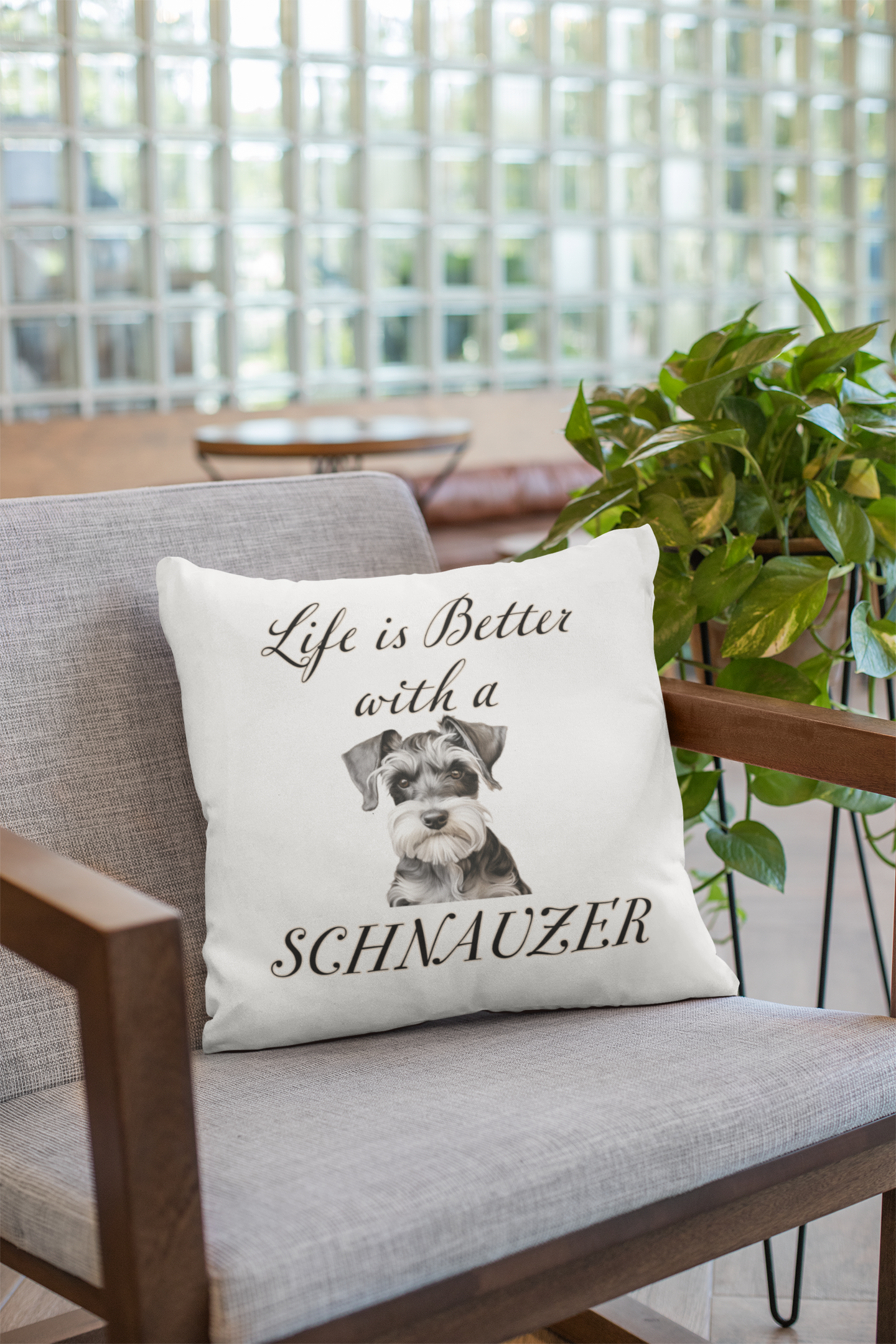 Schnauzer Pillow - Dog Throw Cushion