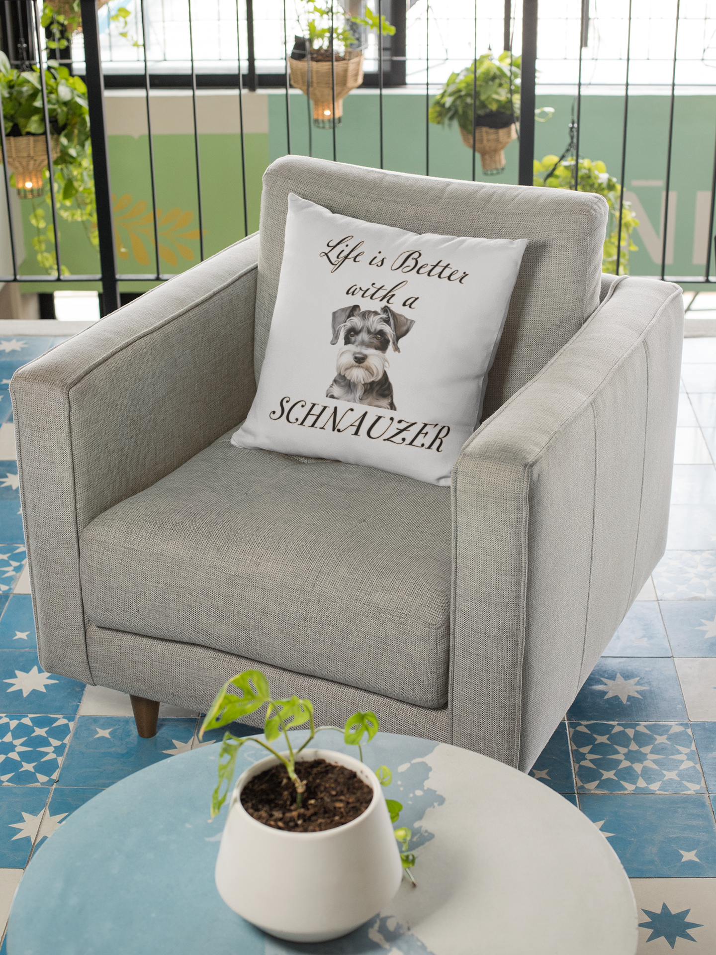 Schnauzer Pillow - Dog Throw Cushion