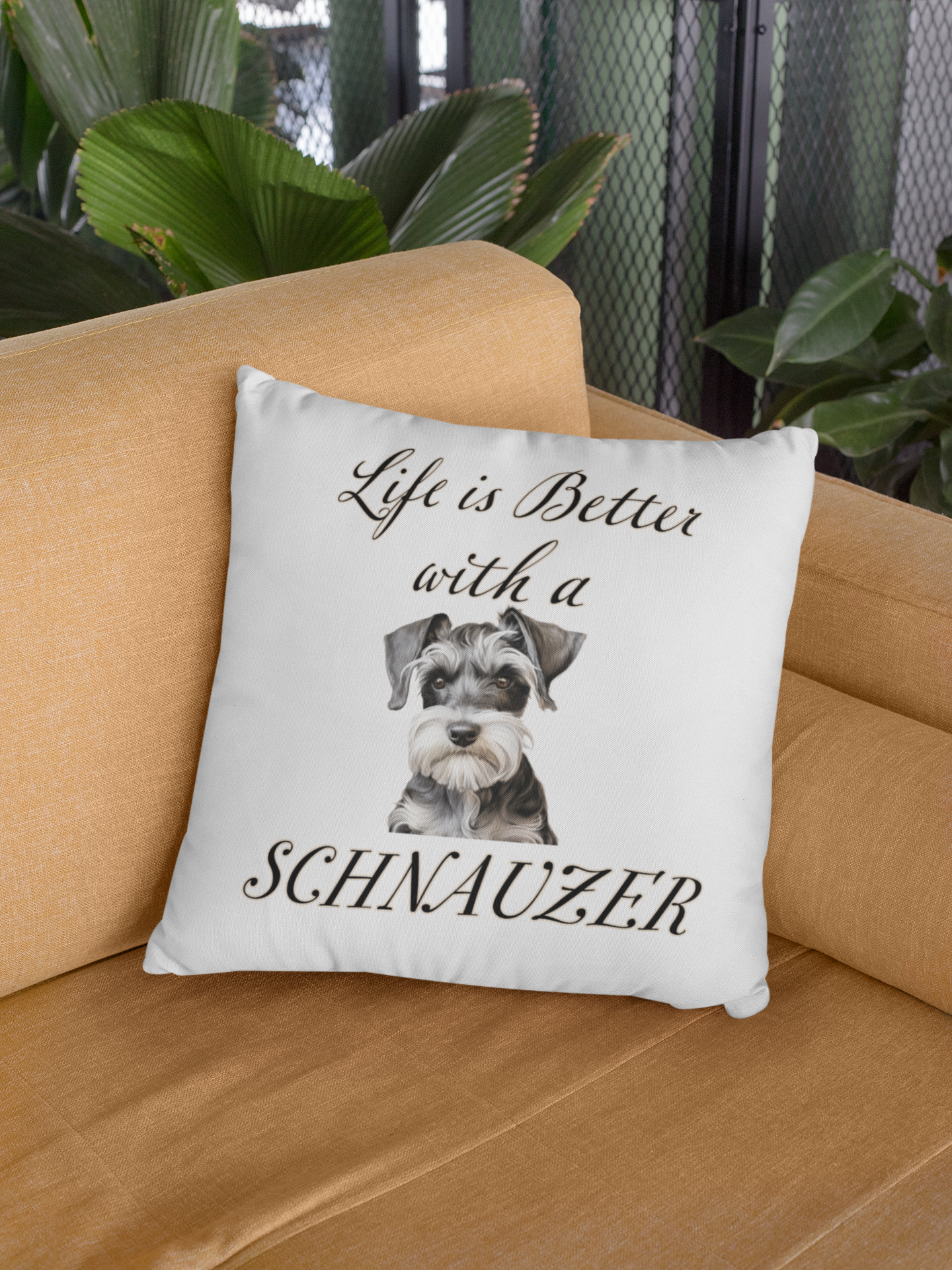 Schnauzer Pillow - Dog Throw Cushion