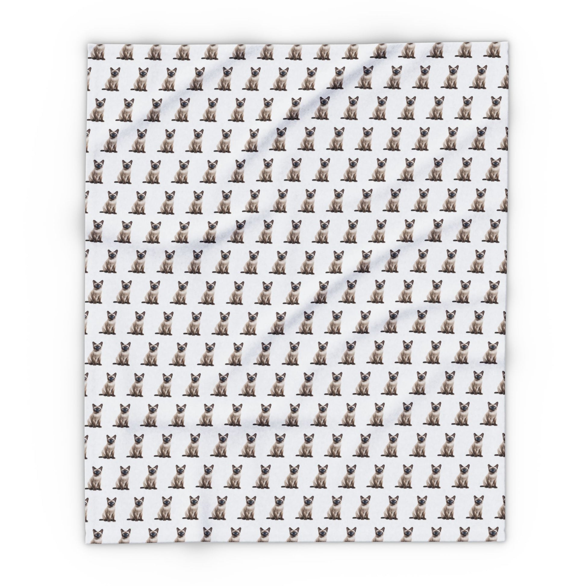 sitting siamese cat pattern blanket
