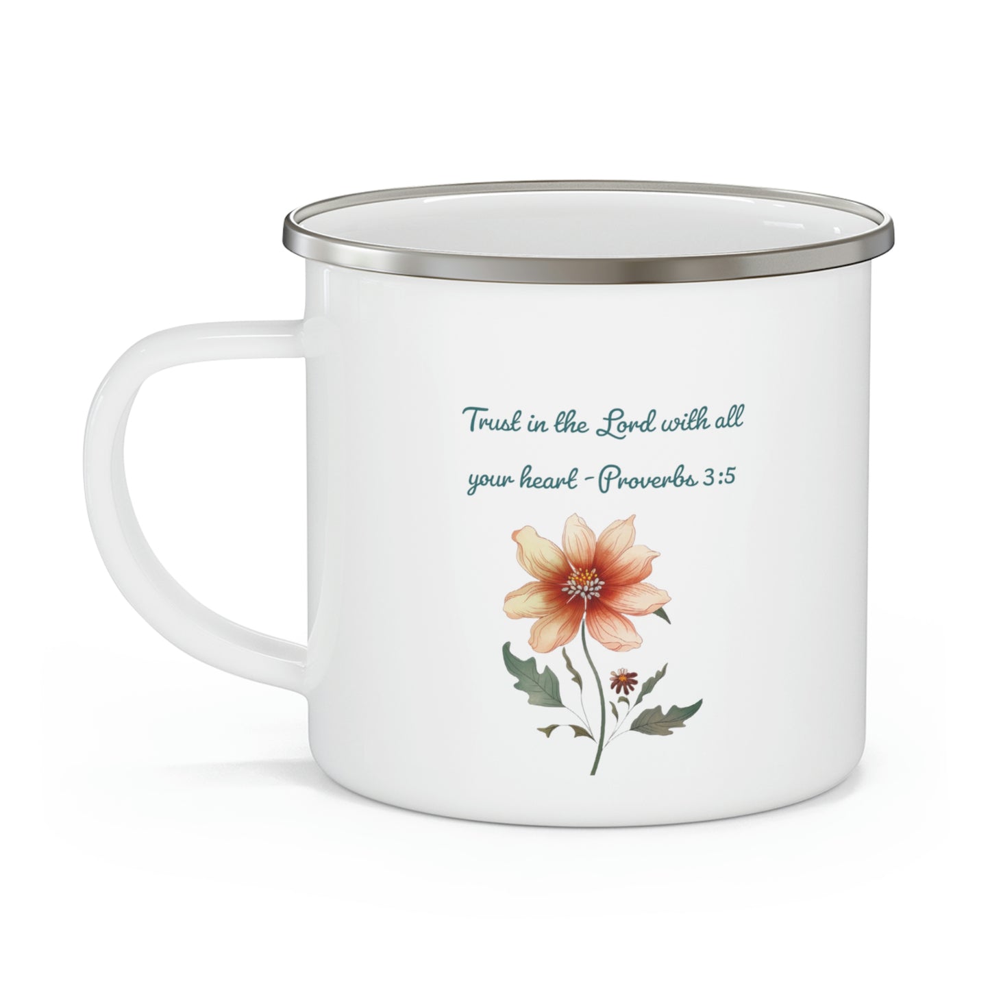 Trust in the Lord, Proverbs 3:5, Camping Mug, enamel, 12 oz