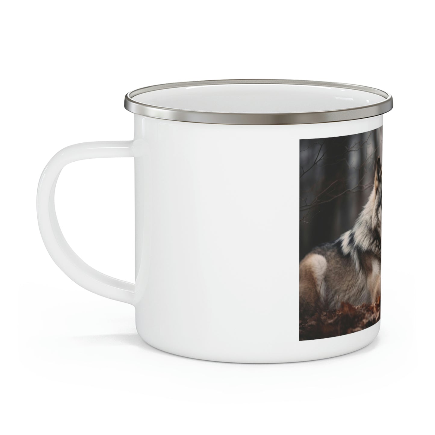 Wolf Enamel Camping Mug