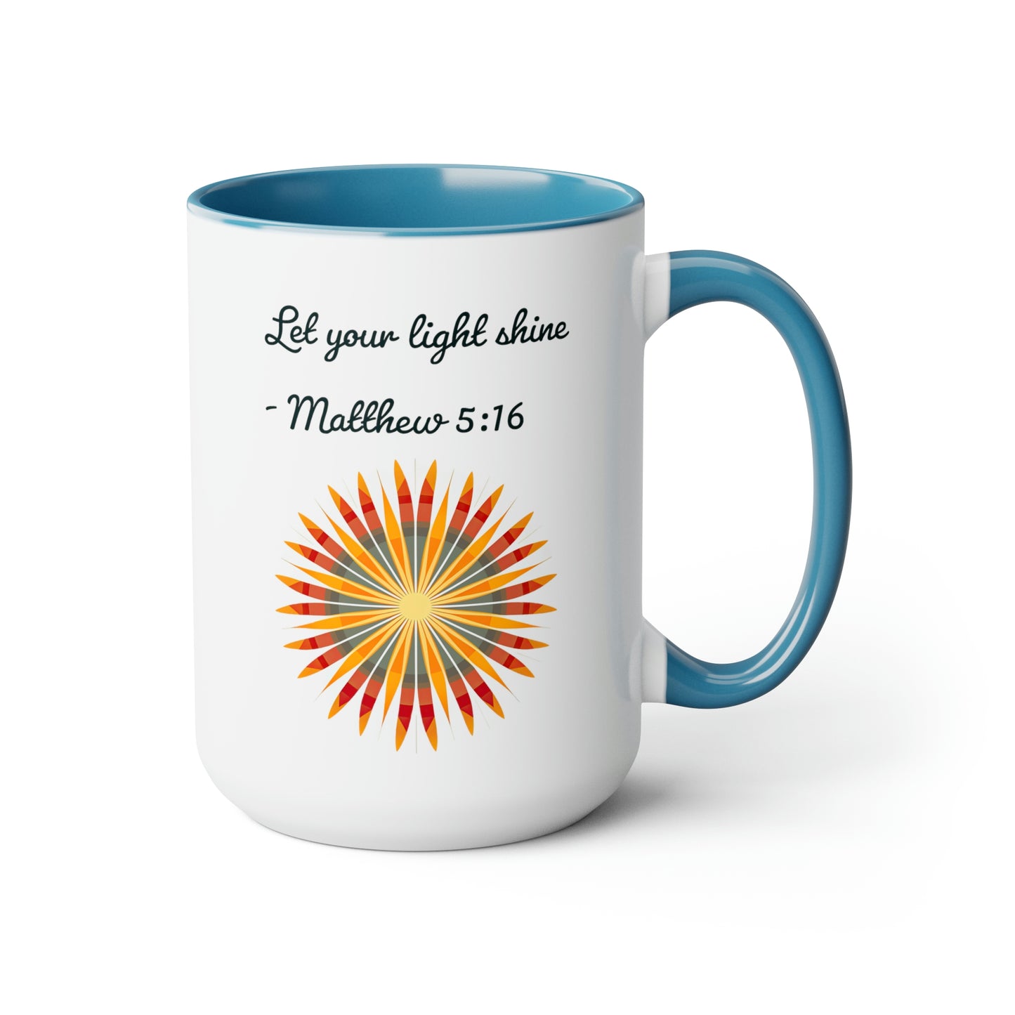 Let Your Light Shine, Two-Tone Coffee Mugs, 15oz