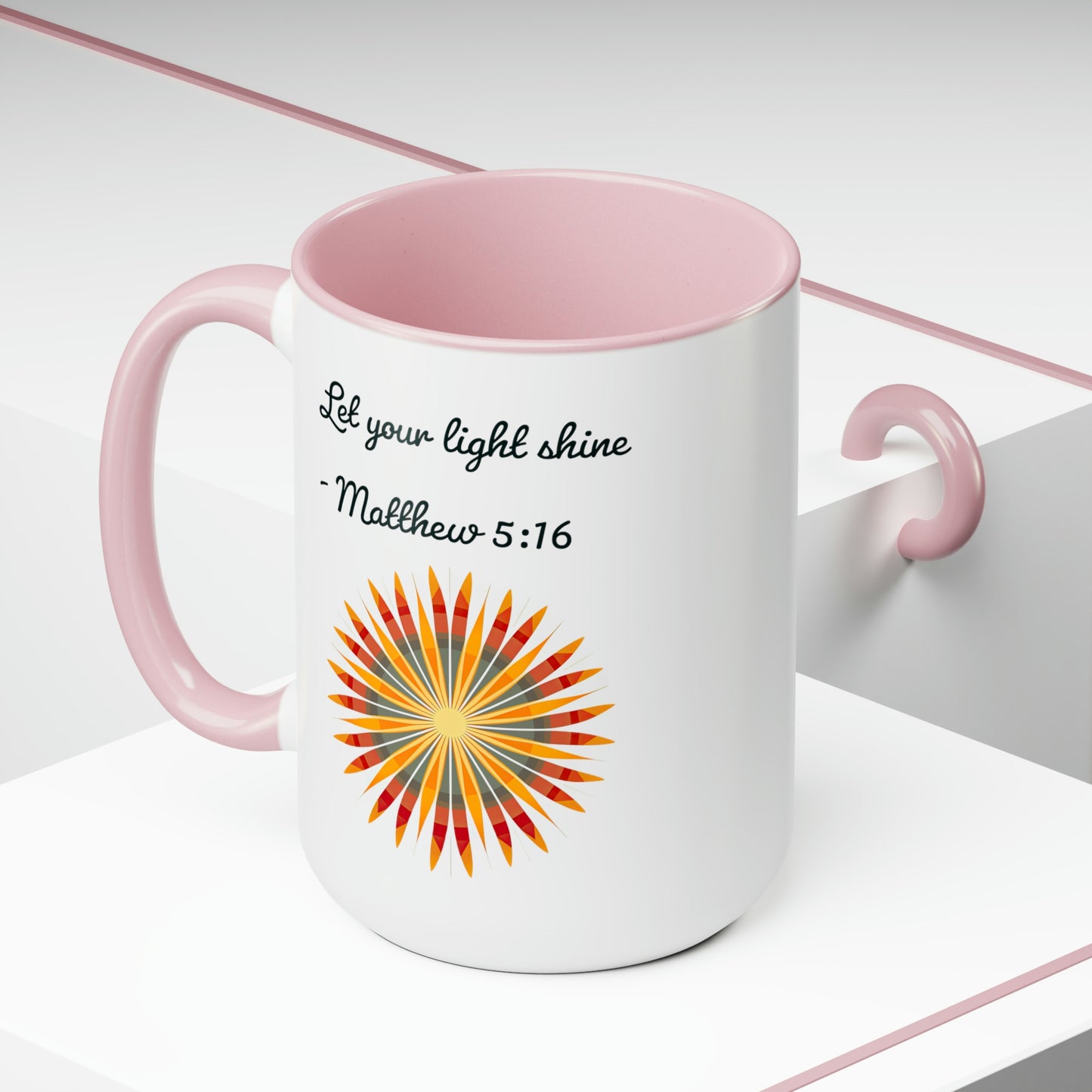 Let Your Light Shine, Two-Tone Coffee Mugs, 15oz