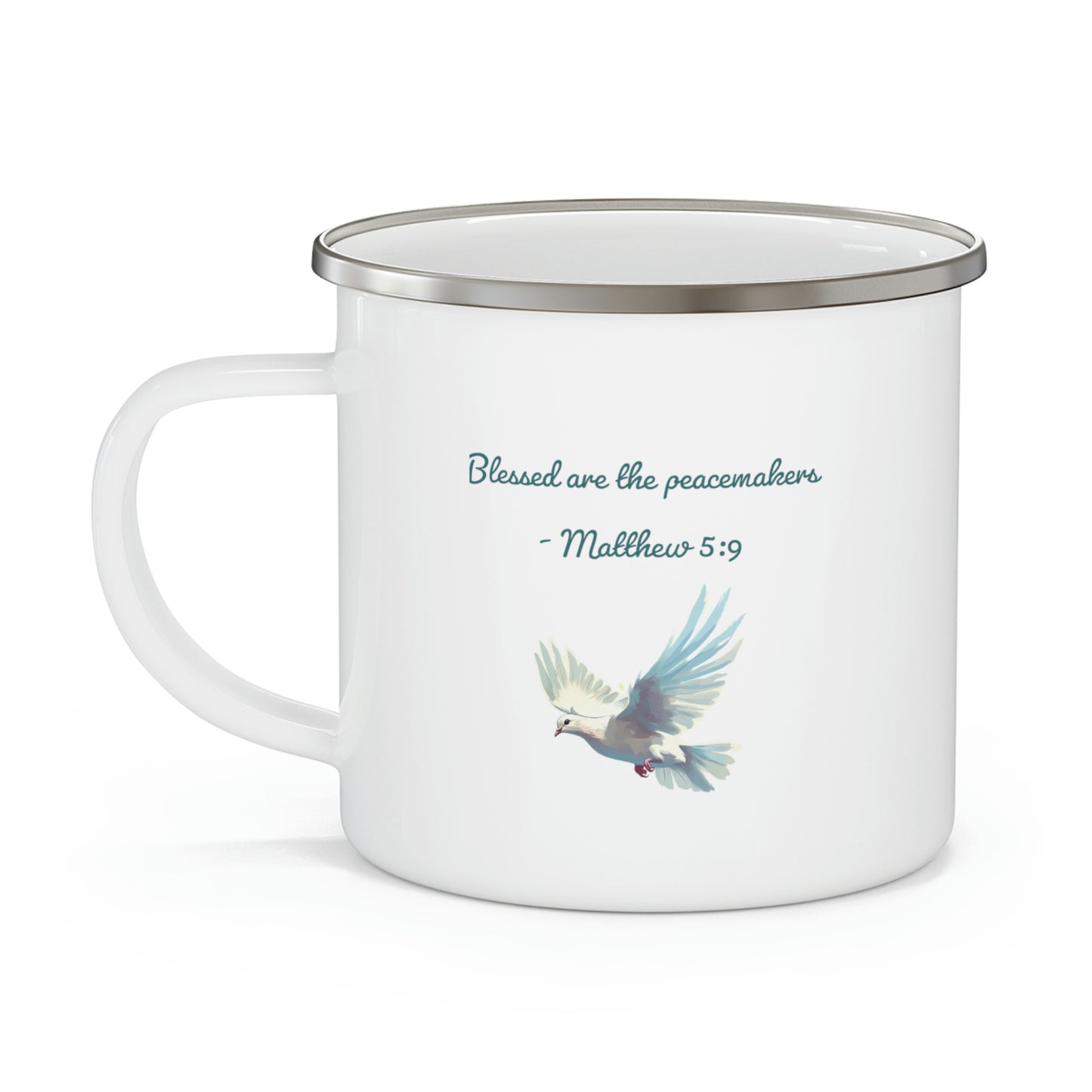 Blessed are the Peacemakers Camping Mug, enamel, 12 oz