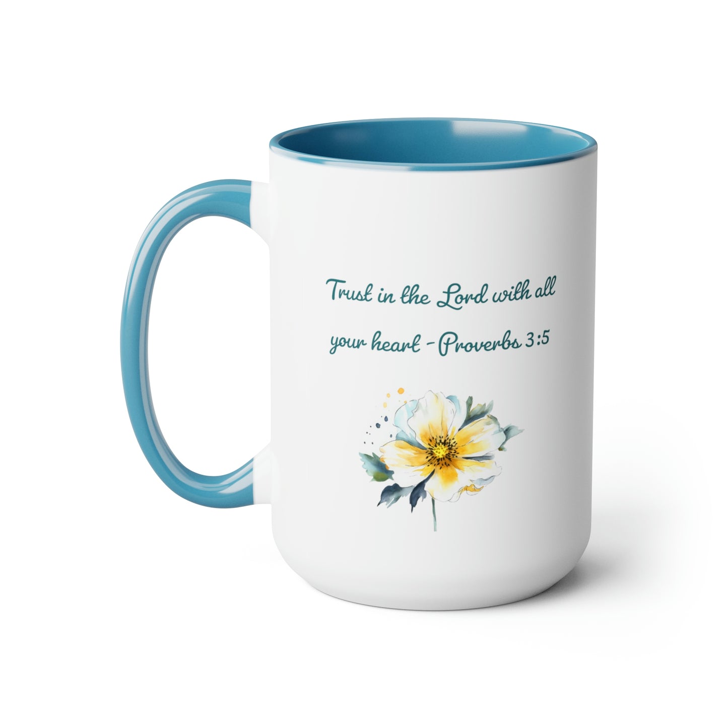 Trust in the Lord, Proverbs 3:5, Two-Tone Coffee Mugs, 15oz