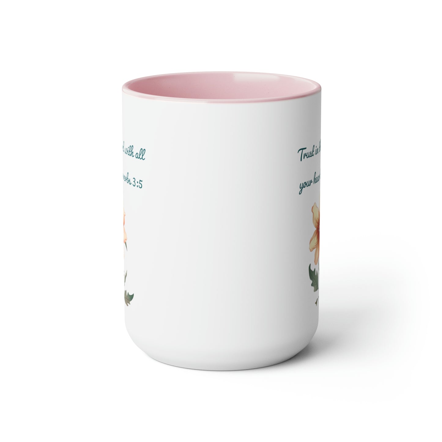 Trust in the Lord, Proverbs 3:5, Two-Tone Coffee Mugs, 15oz