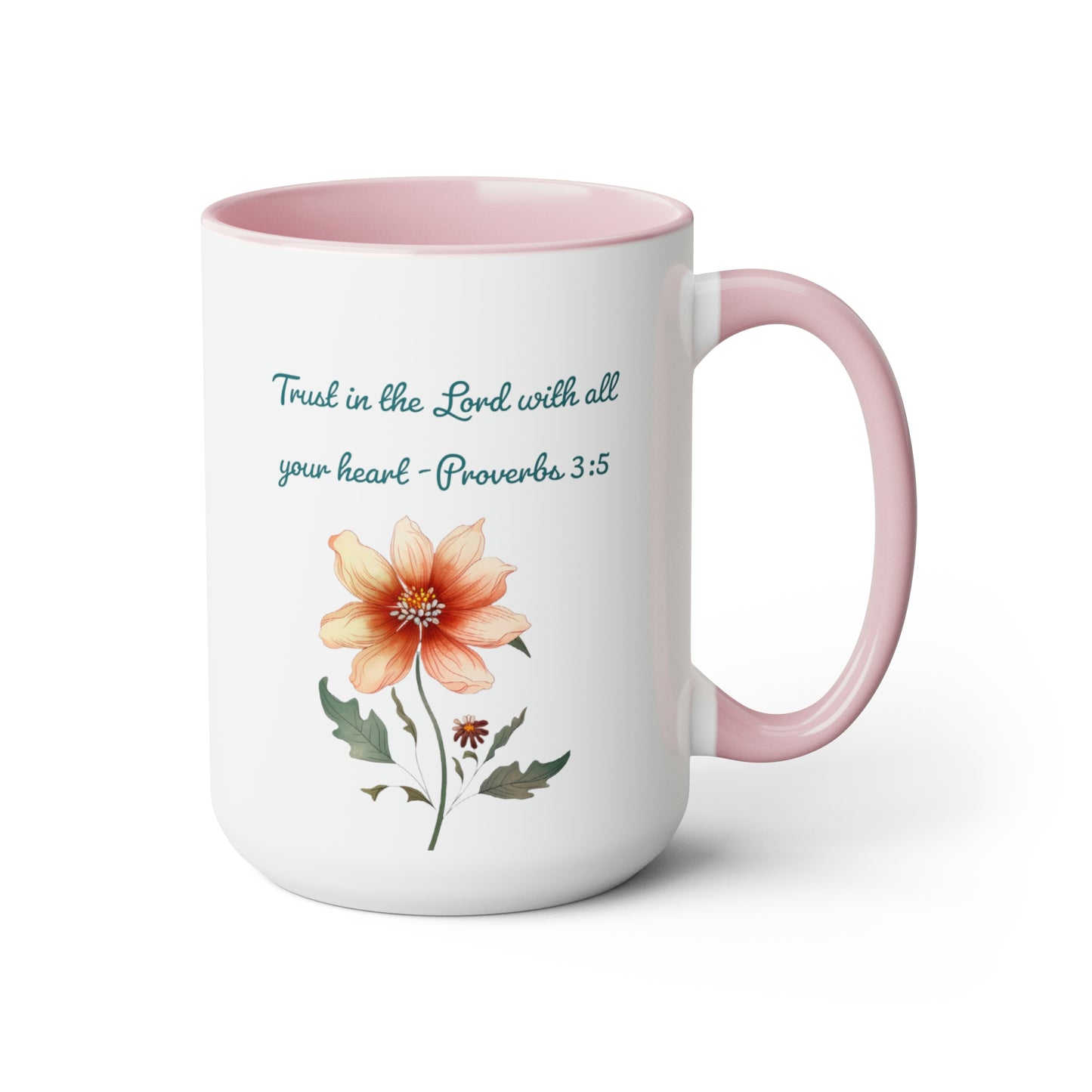 Trust in the Lord, Proverbs 3:5, Two-Tone Coffee Mugs, 15oz