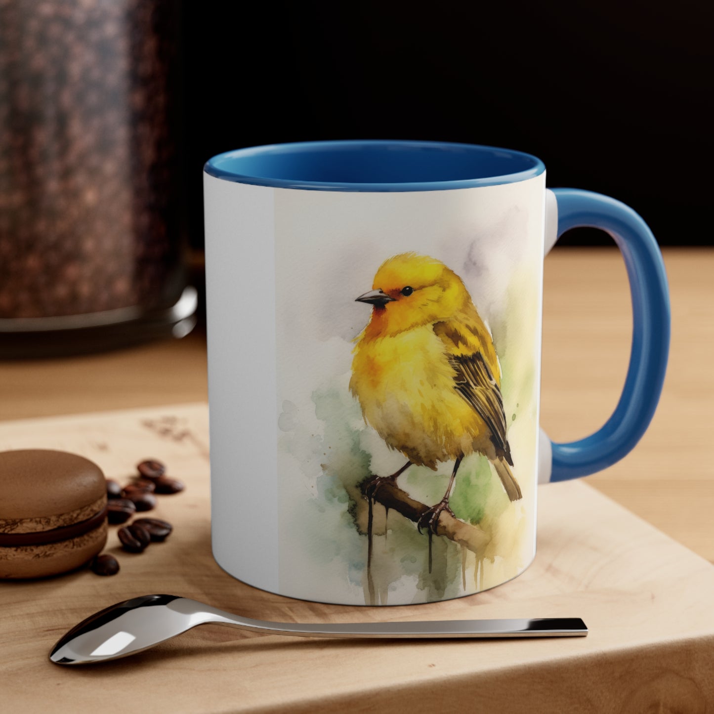 Canary Watercolor Accent Coffee Mug 3, 11oz