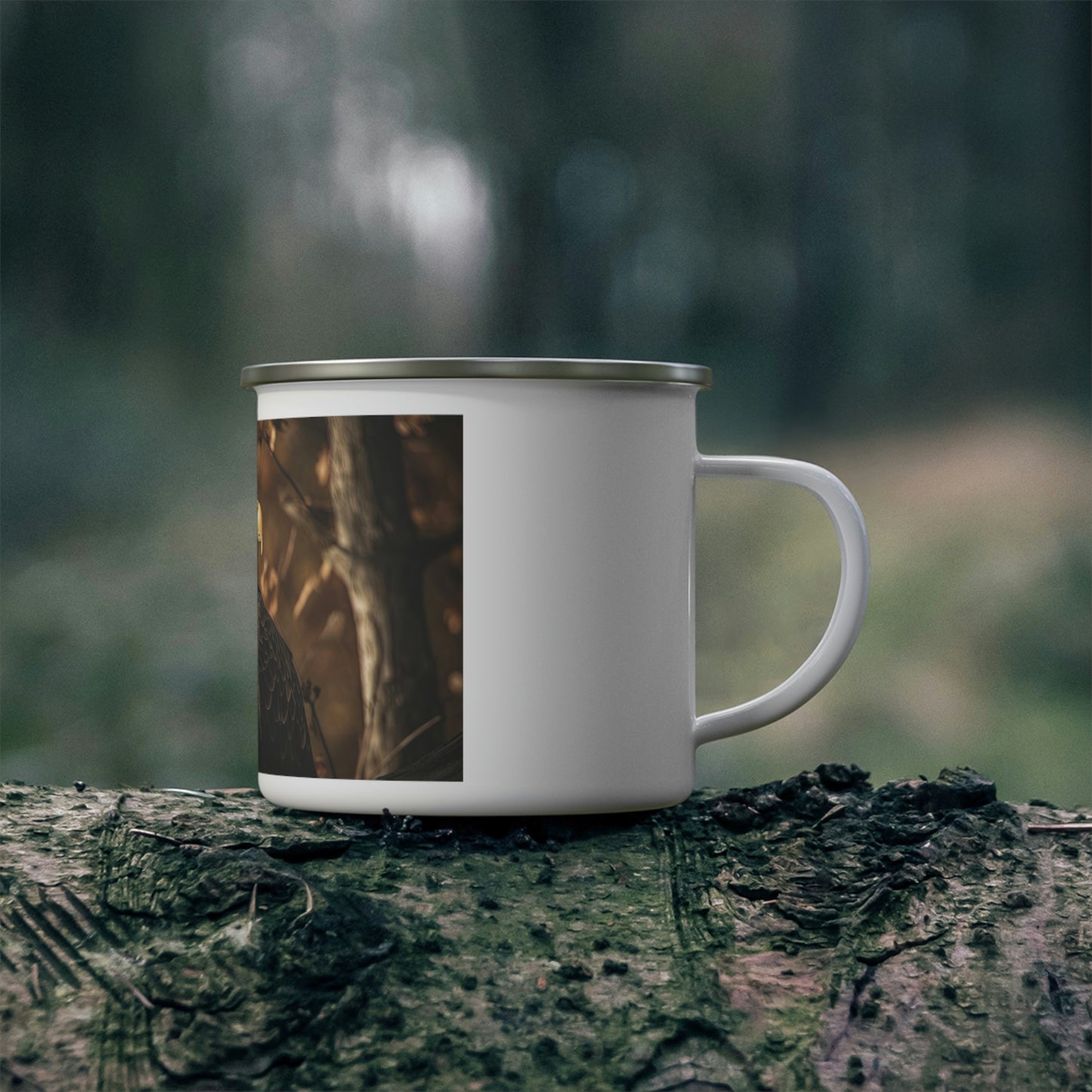 Eagle camping mug outside