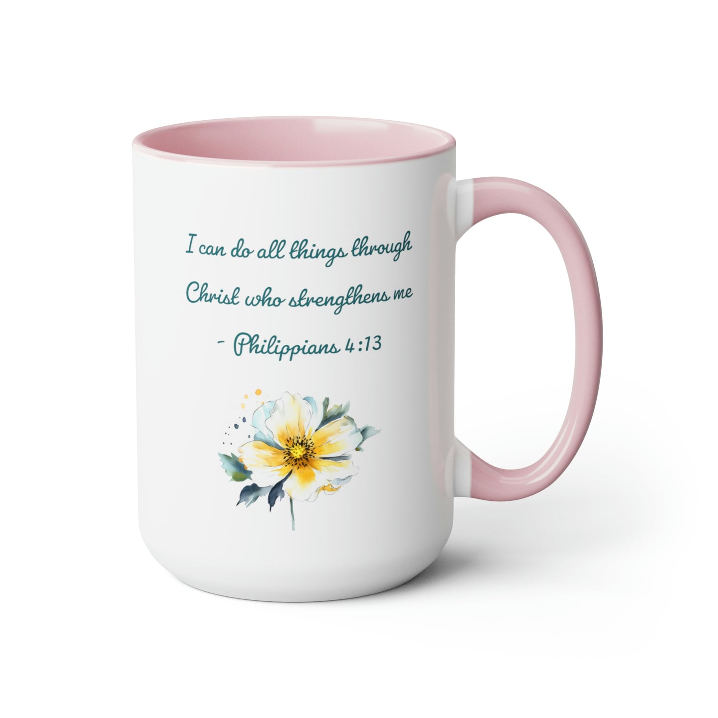 Philippians 4:13, Two-Tone Coffee Mugs, 15oz