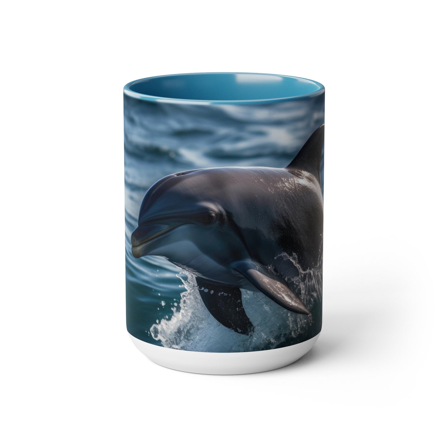 Dolphin Coffee Mugs, 15 oz Two-Tone