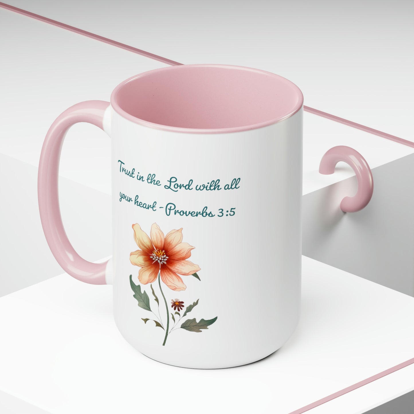 Trust in the Lord, Proverbs 3:5, Two-Tone Coffee Mugs, 15oz