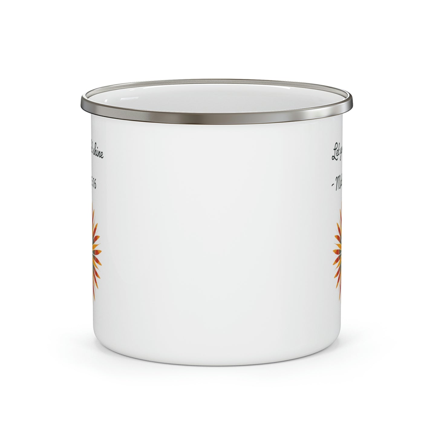 Let Your Light Shine Camping Mug, enamel, 12 oz