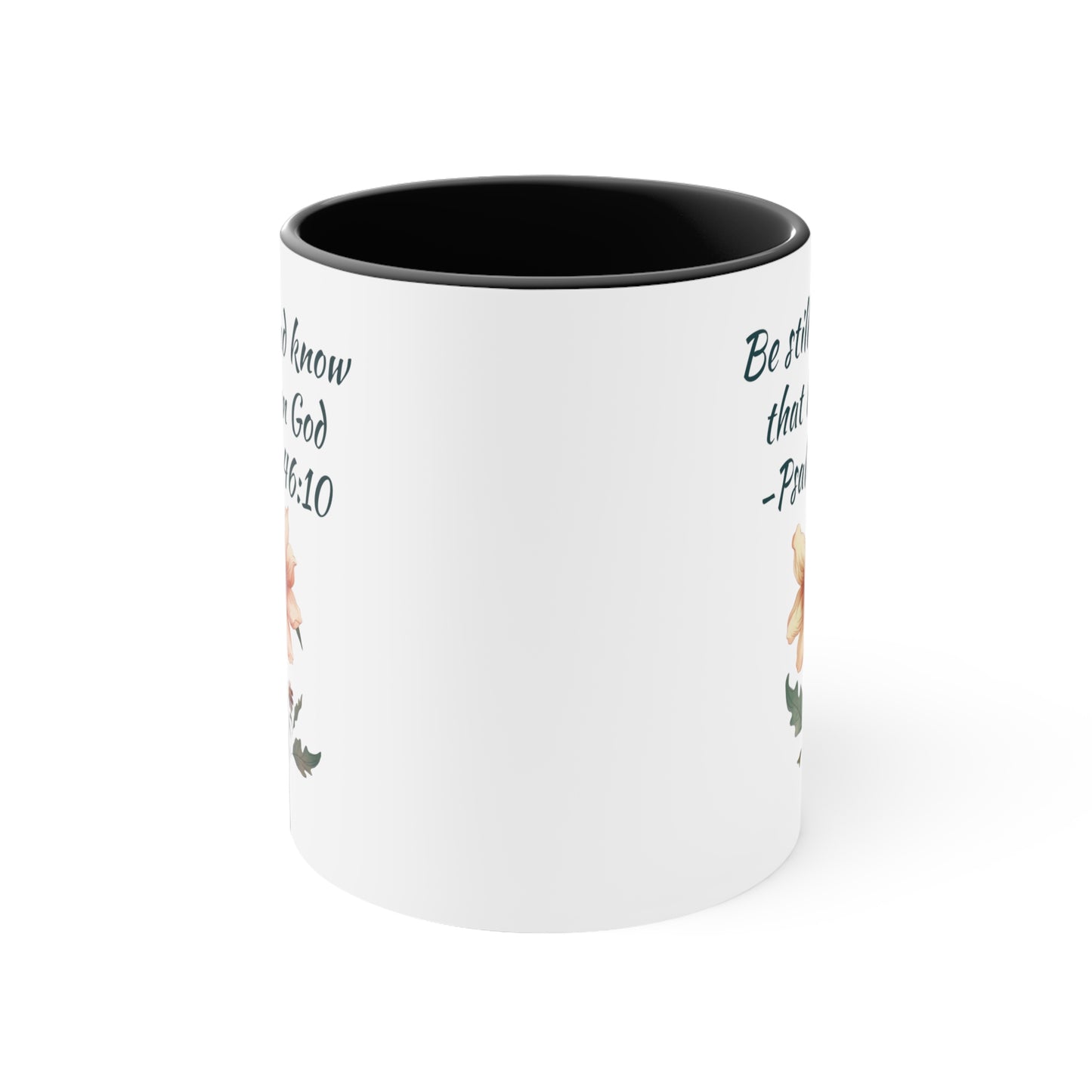 Be Still and Know Psalm Accent Coffee Mug, 11oz