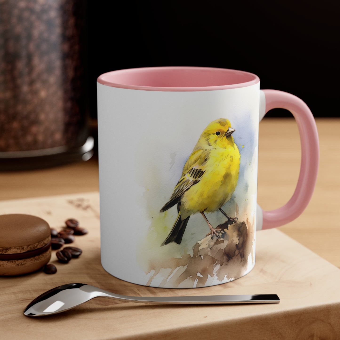 Canary Watercolor Accent Coffee Mug, 11oz