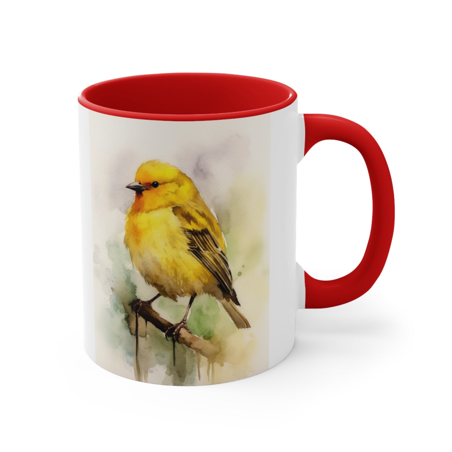 Canary Watercolor Accent Coffee Mug 3, 11oz