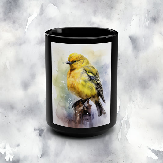Canary Mug watercolor - 15 oz Ceramic