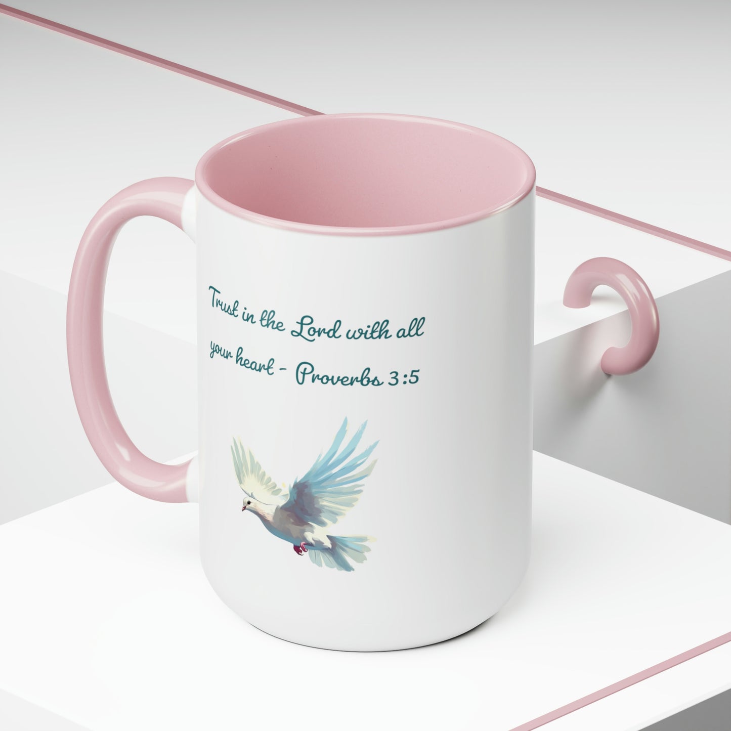 Trust in the Lord, Proverbs 3:5, Two-Tone Coffee Mugs, 15oz