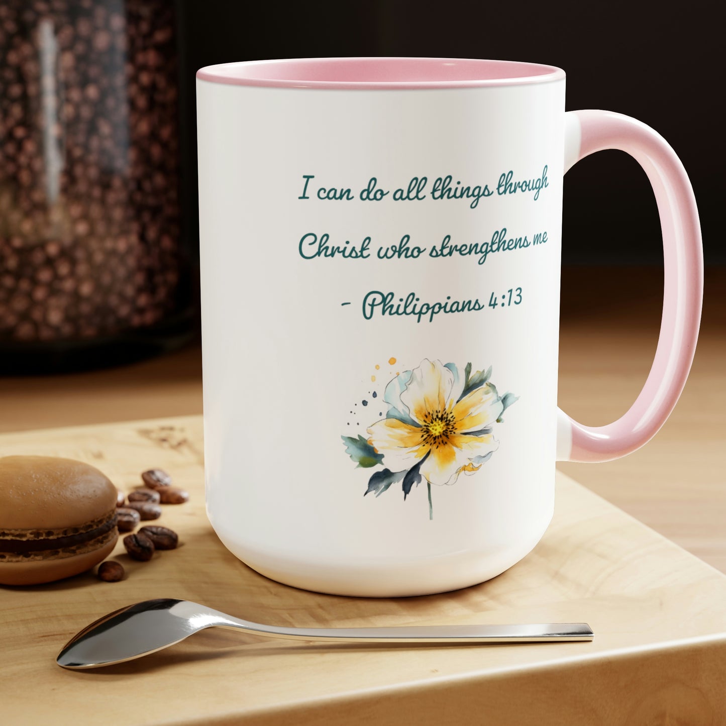 Philippians 4:13, Two-Tone Coffee Mugs, 15oz