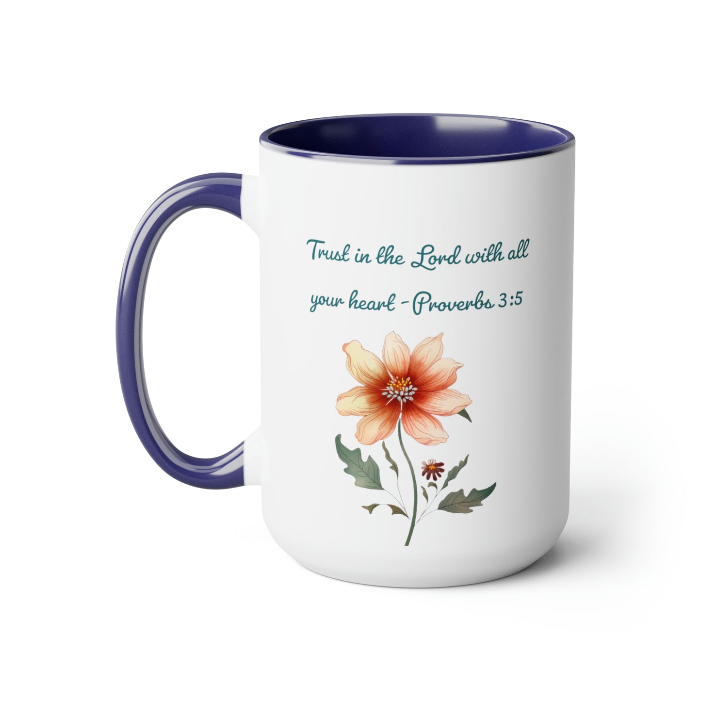 Trust in the Lord, Proverbs 3:5, Two-Tone Coffee Mugs, 15oz