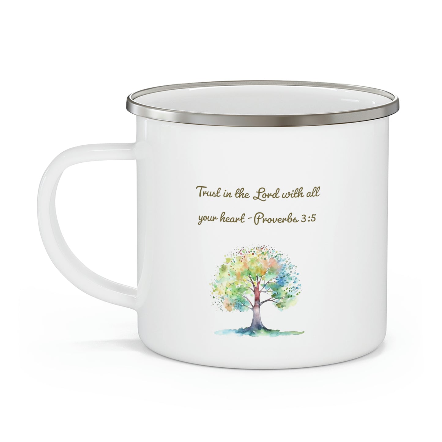 Trust in the Lord, Proverbs 3:5, Camping Mug, enamel, 12 oz