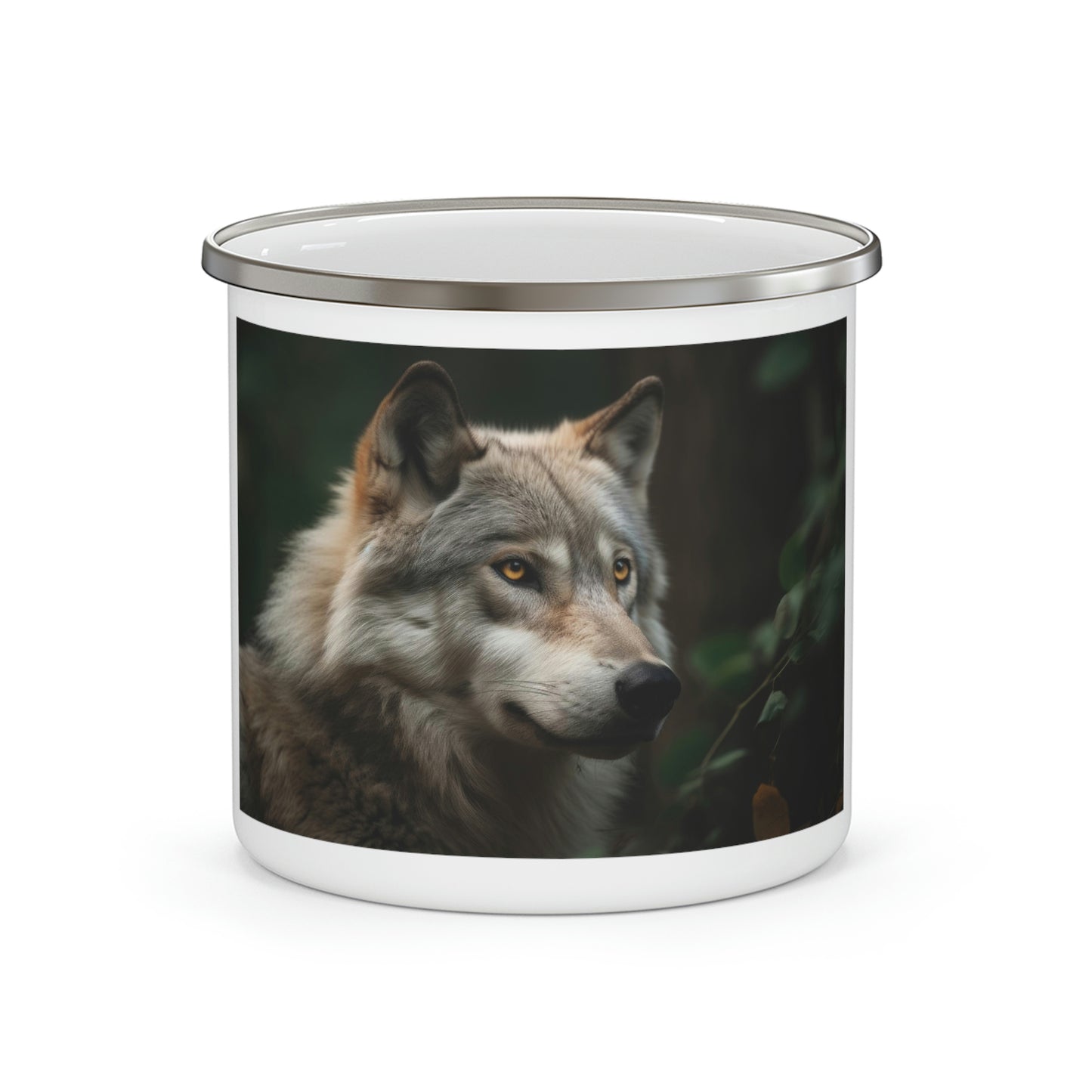 Wolf Enamel Camping Mug