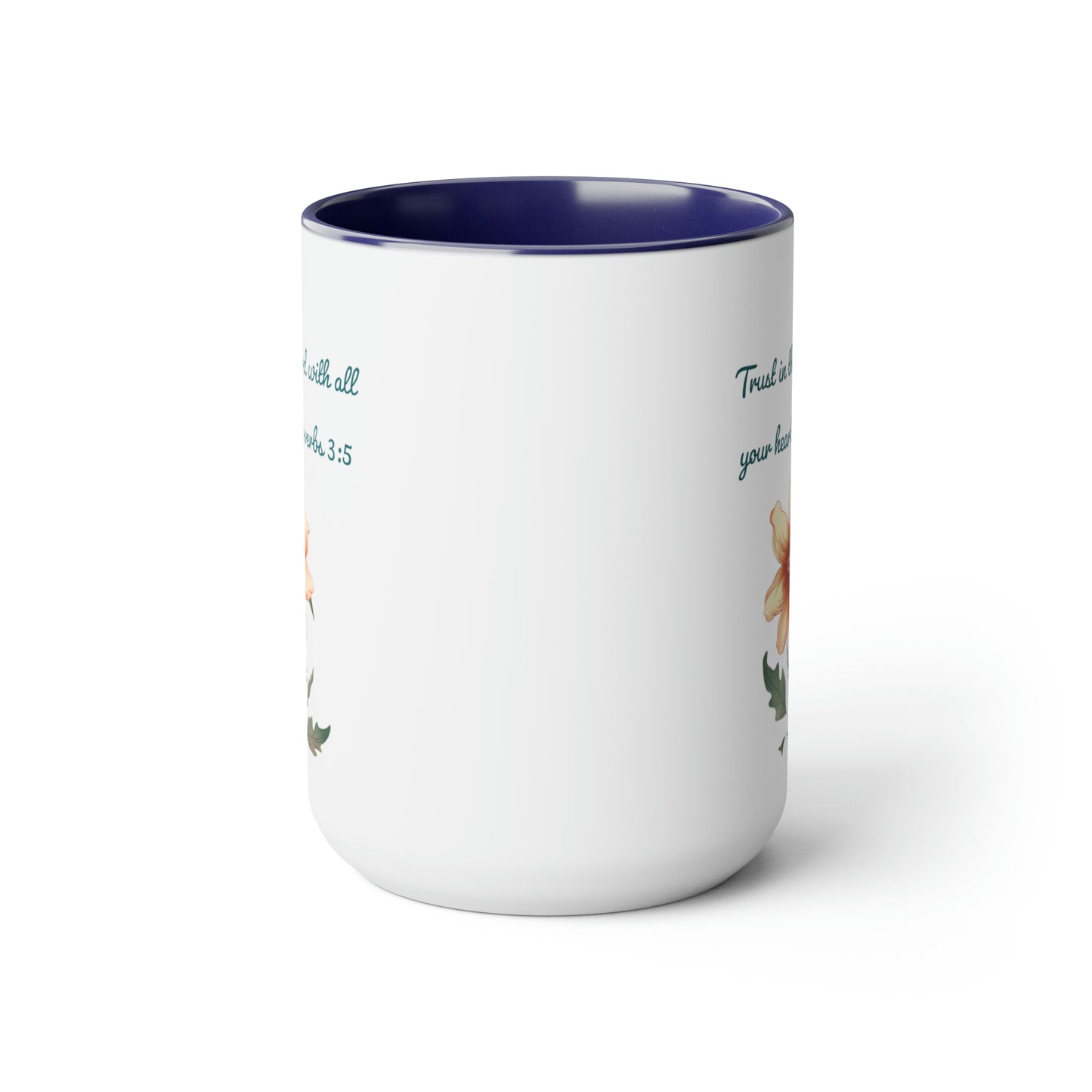 Trust in the Lord, Proverbs 3:5, Two-Tone Coffee Mugs, 15oz