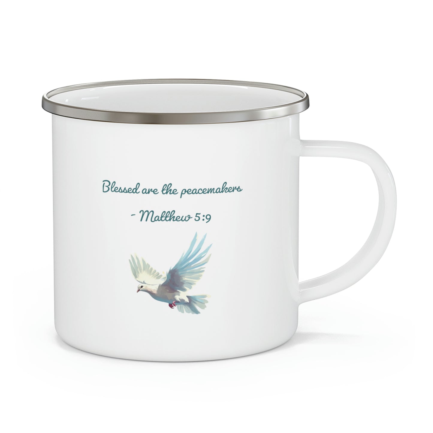 Blessed are the Peacemakers Camping Mug, enamel, 12 oz