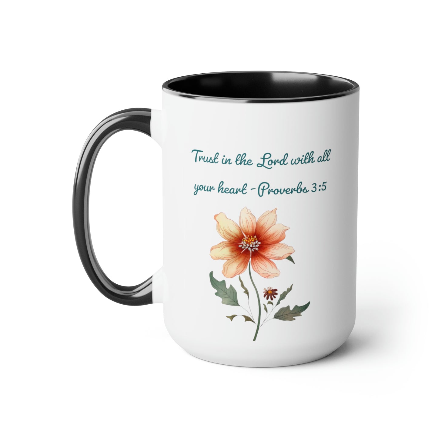 Trust in the Lord, Proverbs 3:5, Two-Tone Coffee Mugs, 15oz