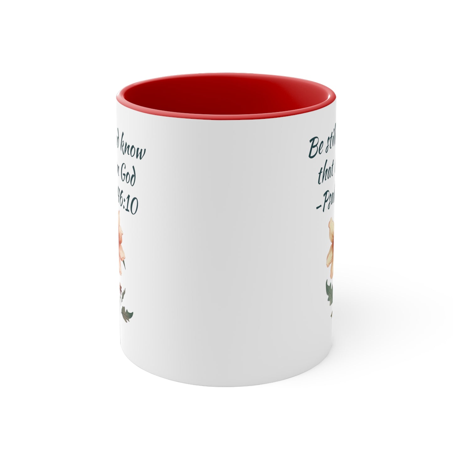 Be Still and Know Psalm Accent Coffee Mug, 11oz