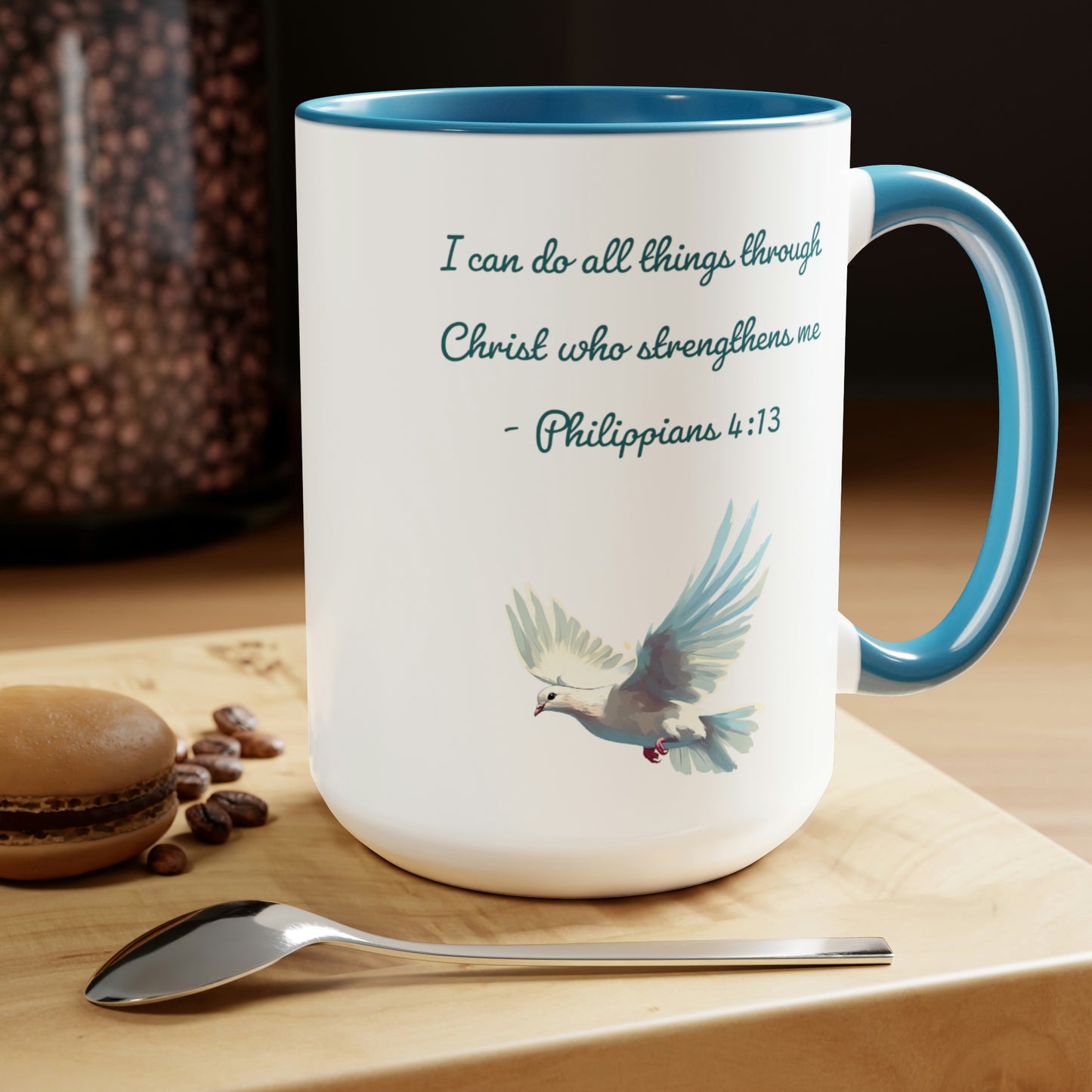 Philippians 4:13, Two-Tone Coffee Mugs, 15oz