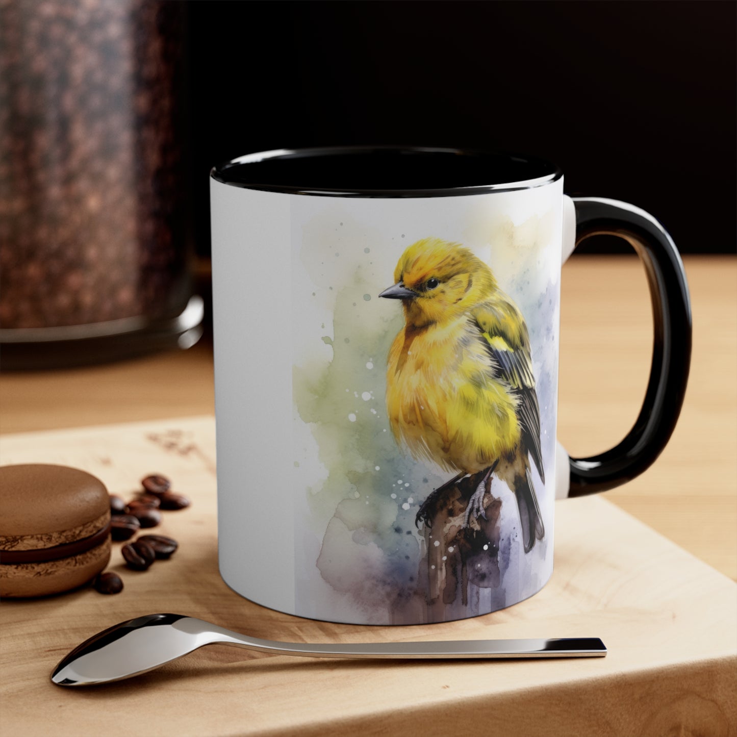 Canary Watercolor Accent Coffee Mug, 11oz