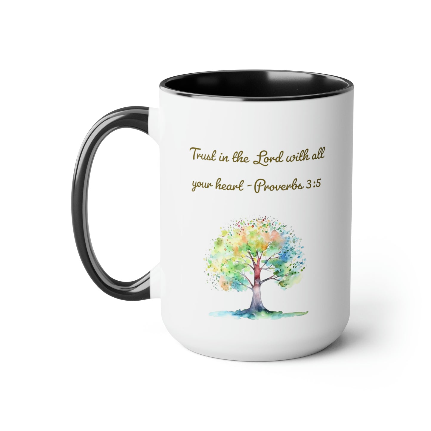 Trust in the Lord Proverbs 3:5 Two-Tone Coffee Mugs 15oz
