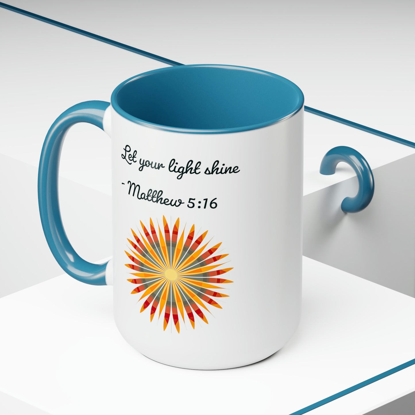 Let Your Light Shine, Two-Tone Coffee Mugs, 15oz