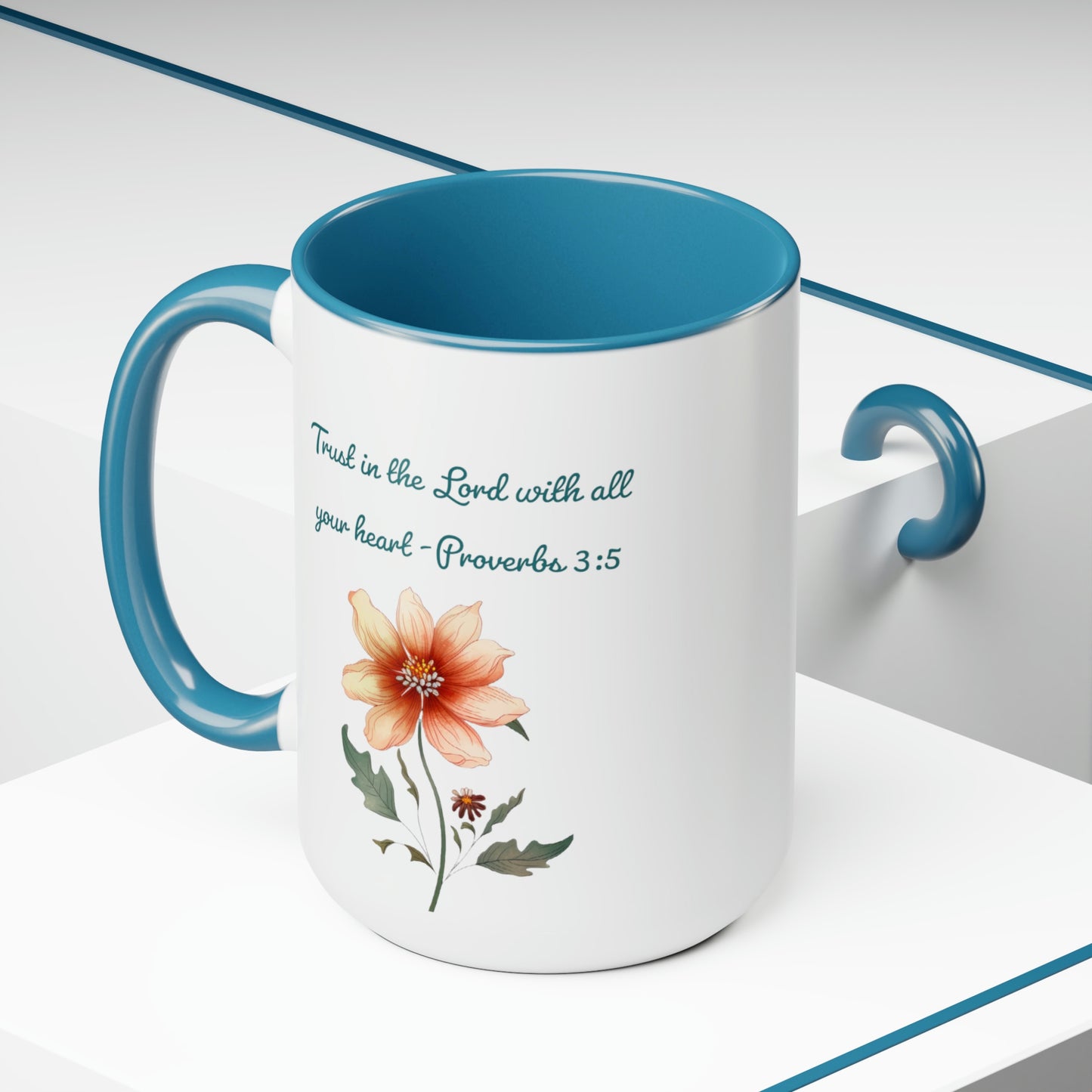 Trust in the Lord, Proverbs 3:5, Two-Tone Coffee Mugs, 15oz