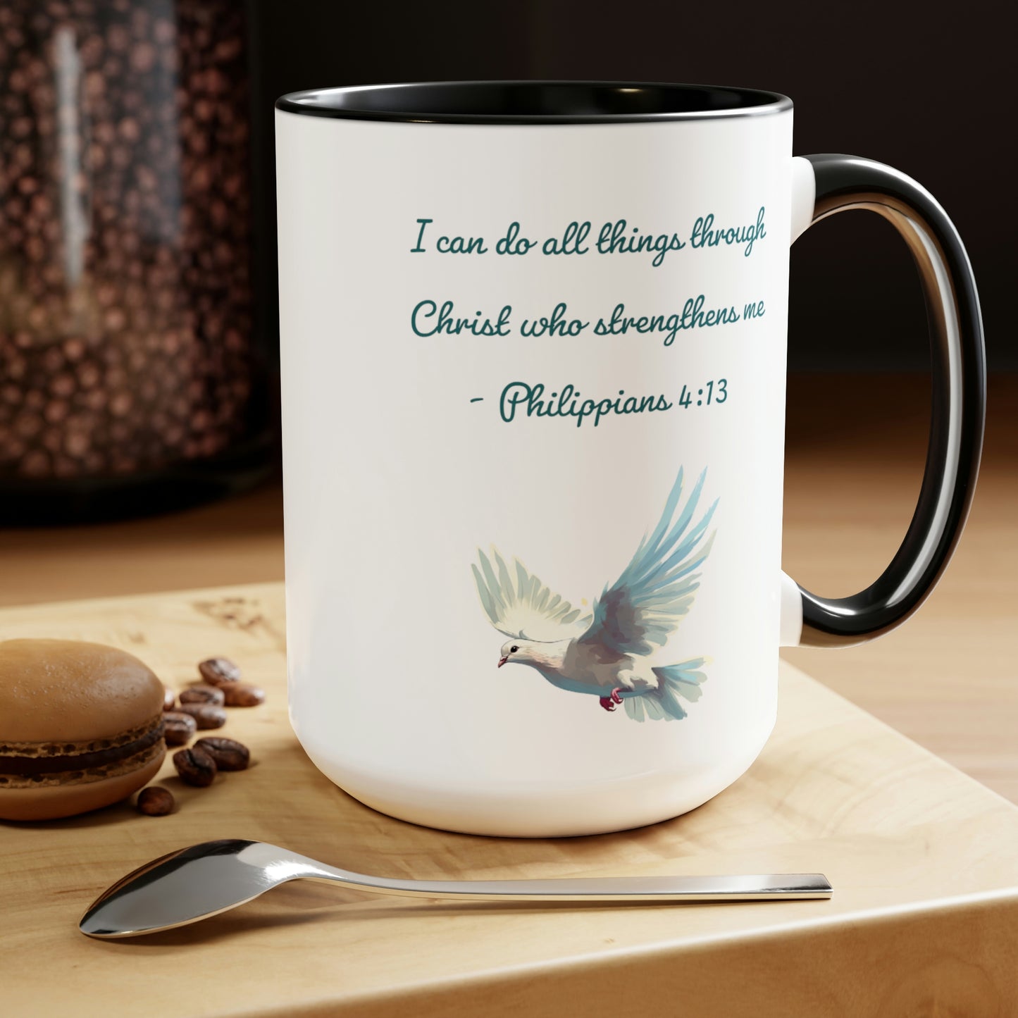 Philippians 4:13, Two-Tone Coffee Mugs, 15oz