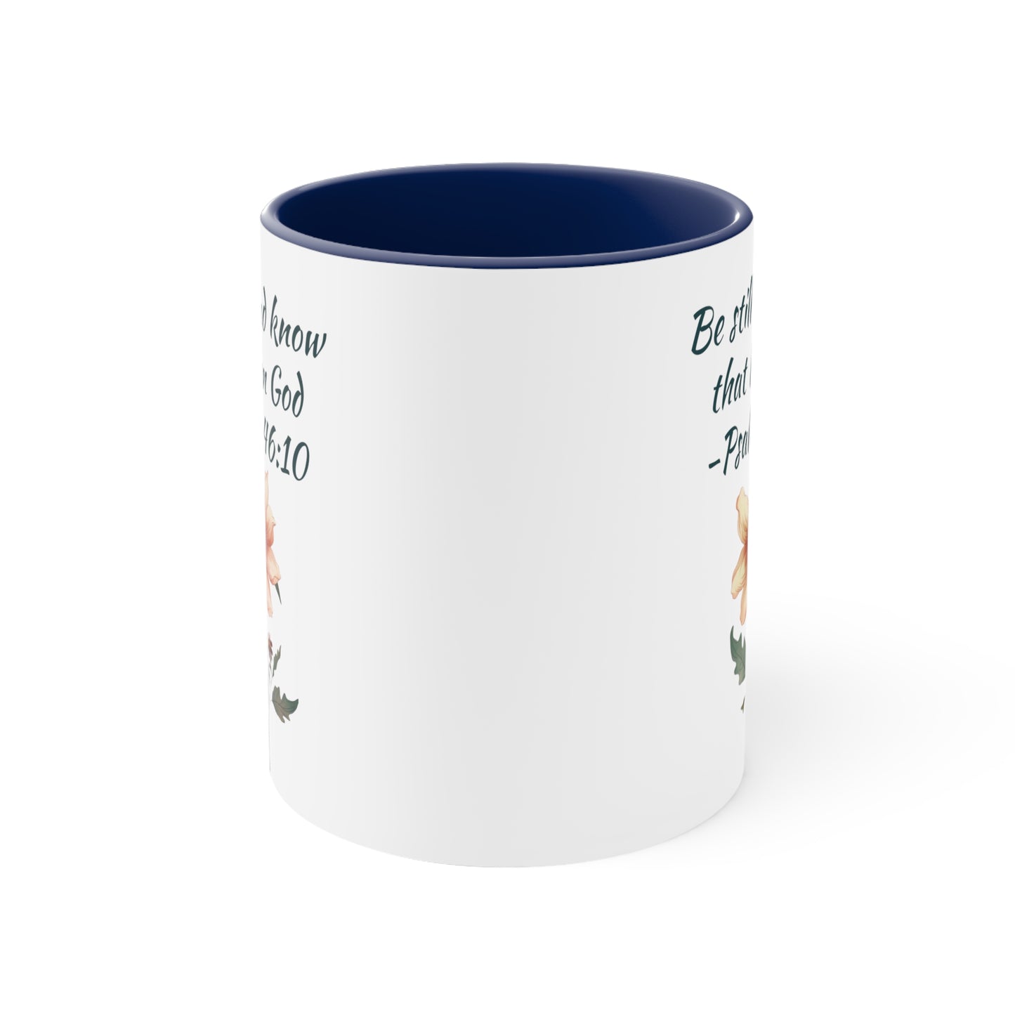 Be Still and Know Psalm Accent Coffee Mug, 11oz