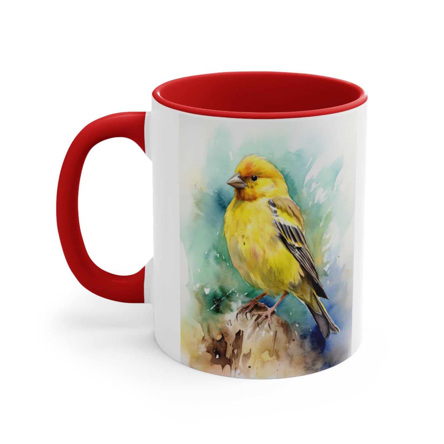 Canary Watercolor Accent Coffee Mug 4, 11oz