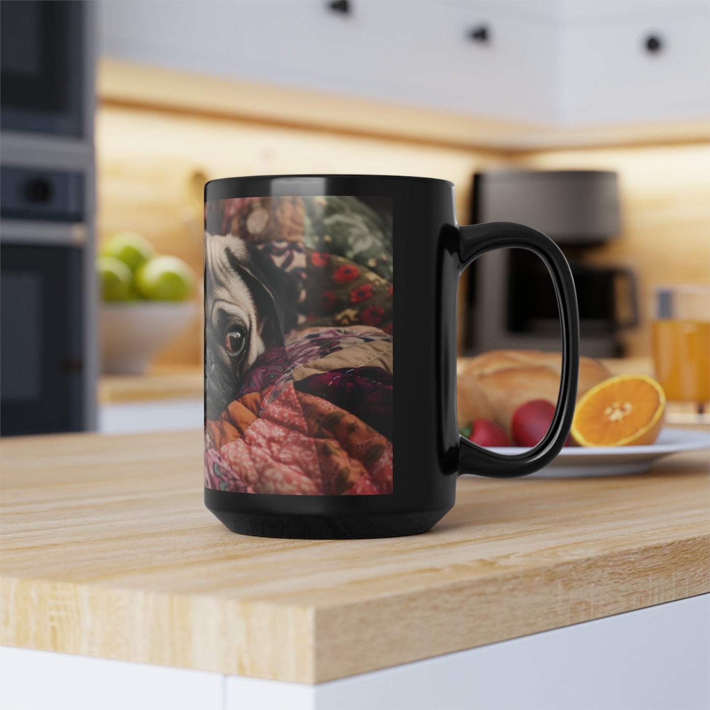 Pug Mug - 15oz Black Ceramic