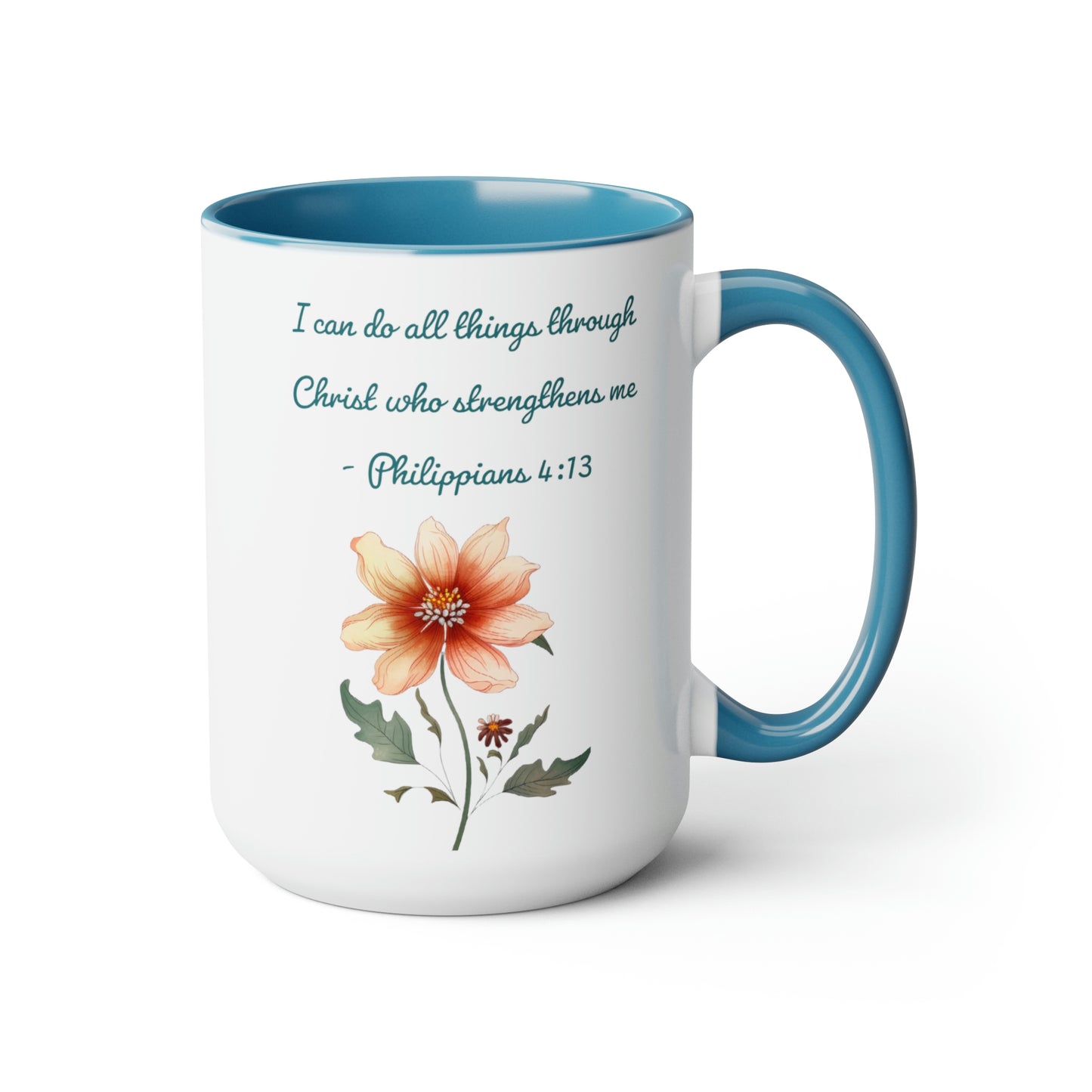 Philippians 4:13, Two-Tone Coffee Mugs, 15oz