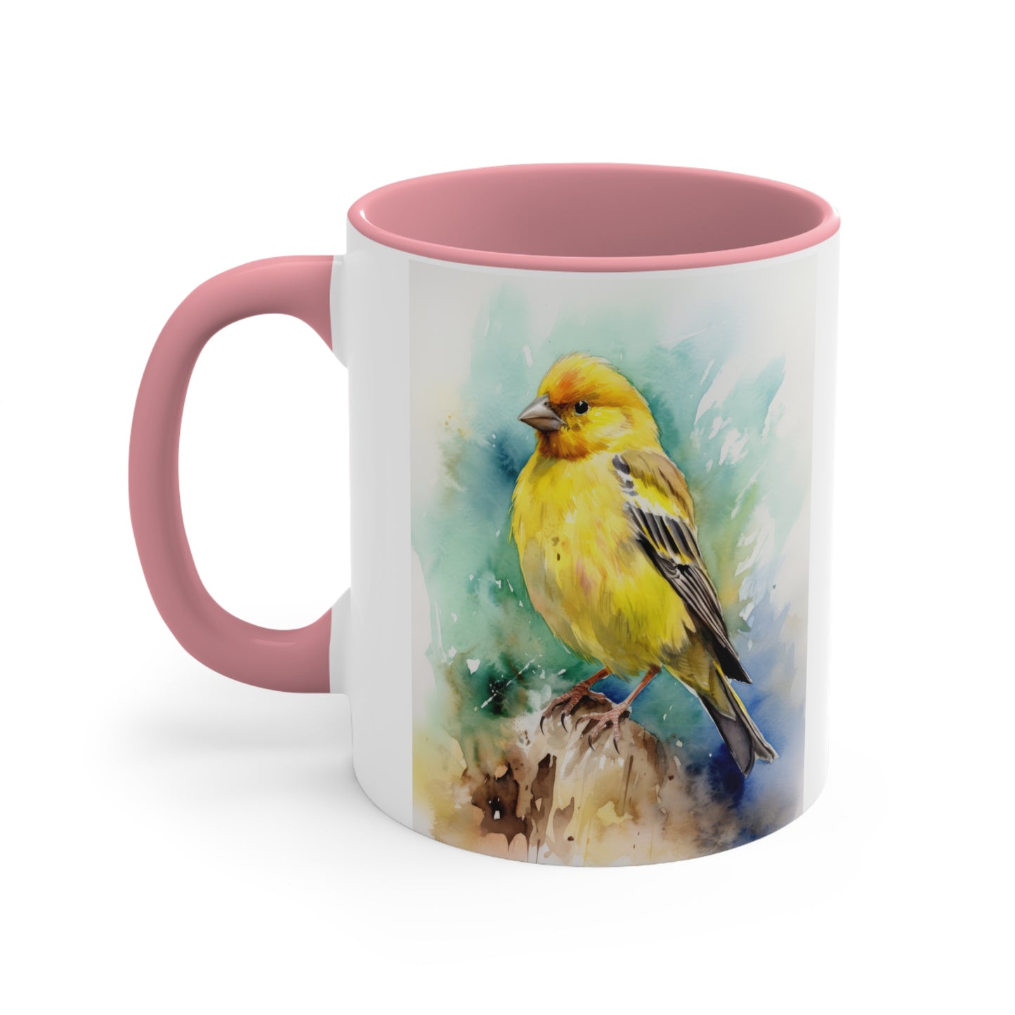 Canary Watercolor Accent Coffee Mug 4, 11oz