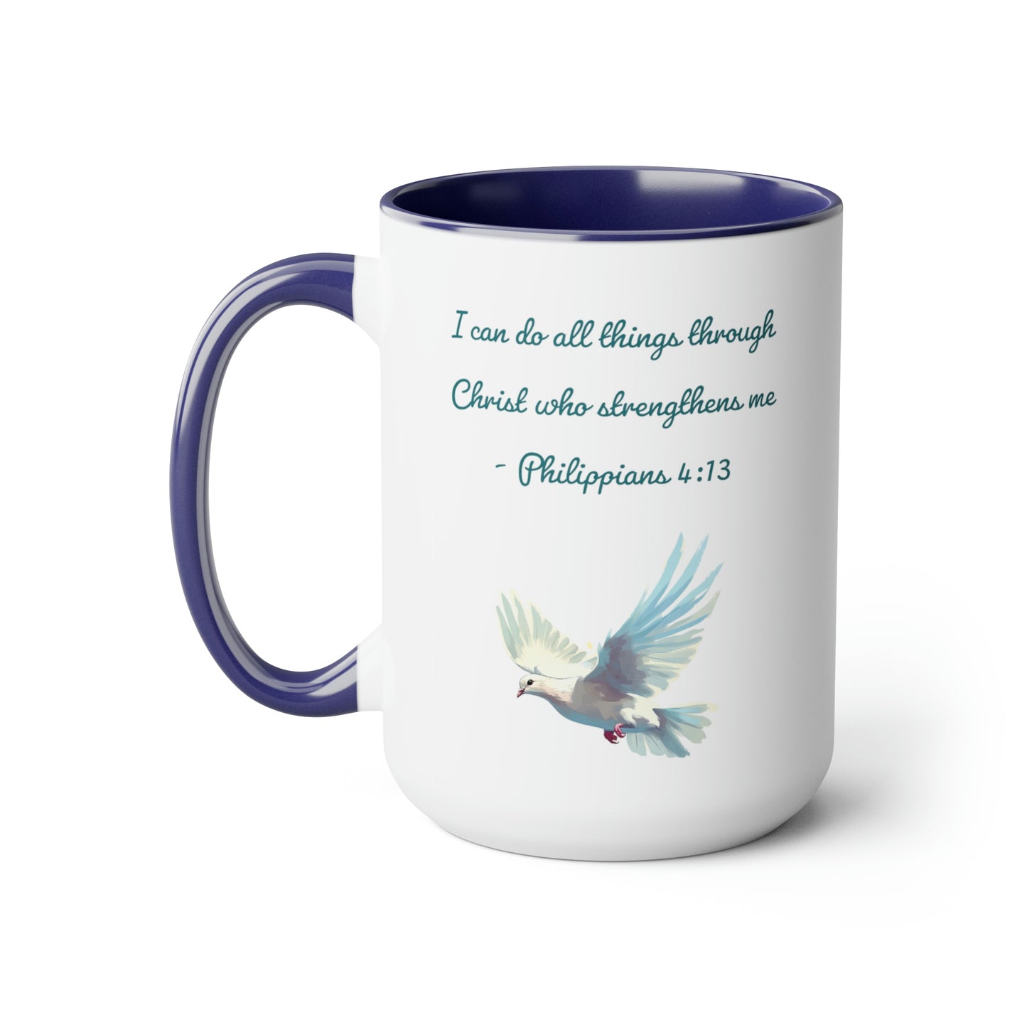Philippians 4:13, Two-Tone Coffee Mugs, 15oz