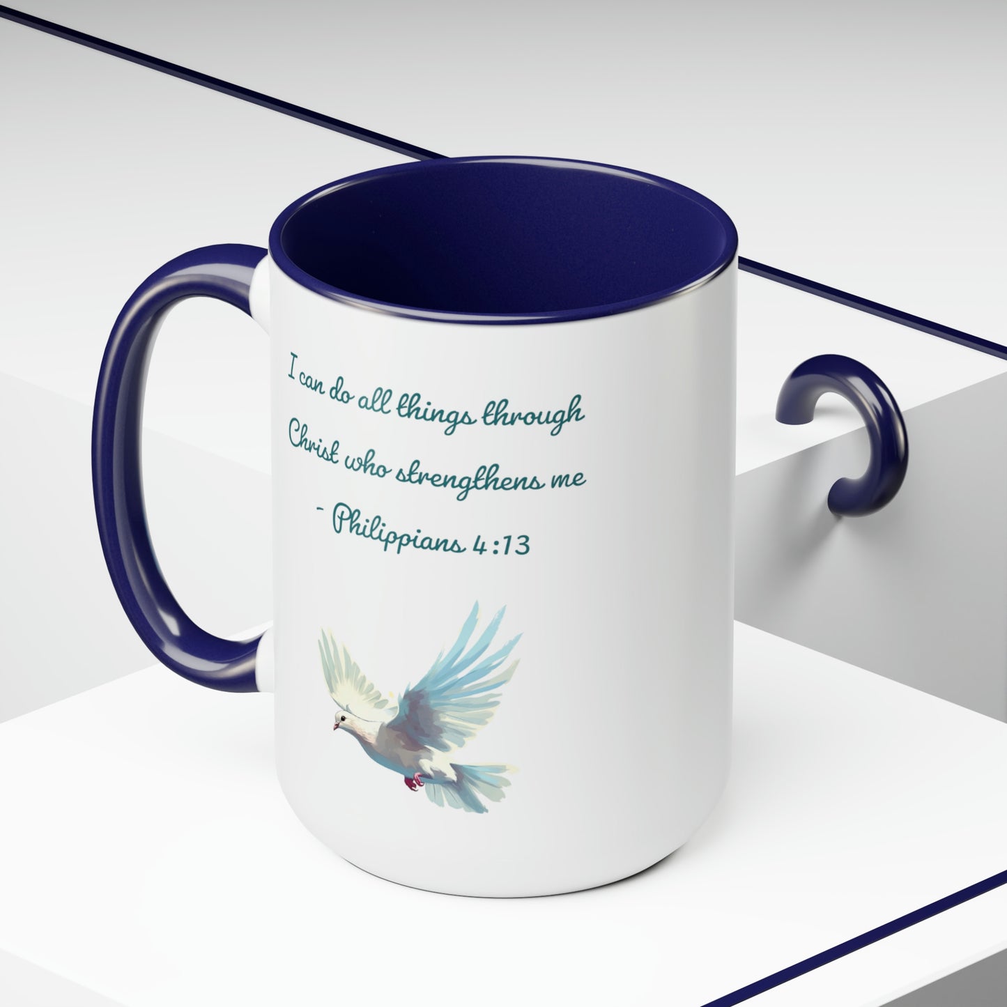 Philippians 4:13, Two-Tone Coffee Mugs, 15oz