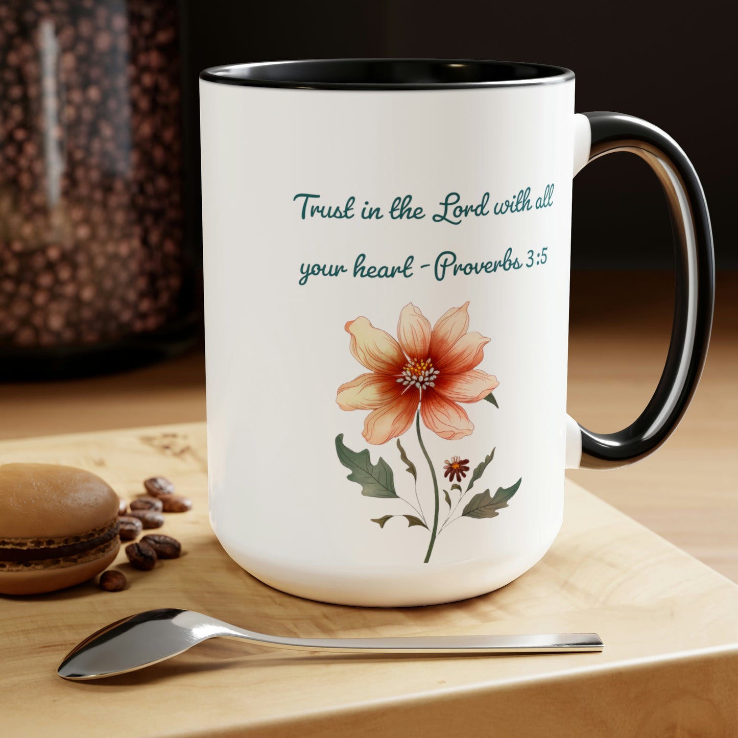 Trust in the Lord, Proverbs 3:5, Two-Tone Coffee Mugs, 15oz