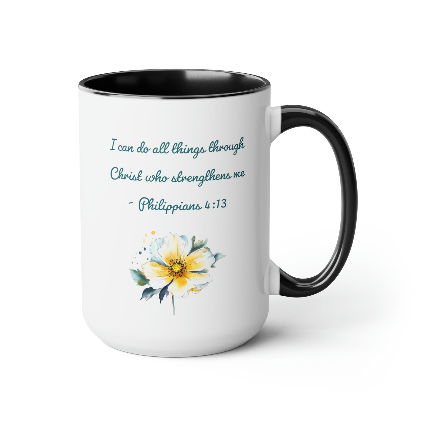 Philippians 4:13, Two-Tone Coffee Mugs, 15oz