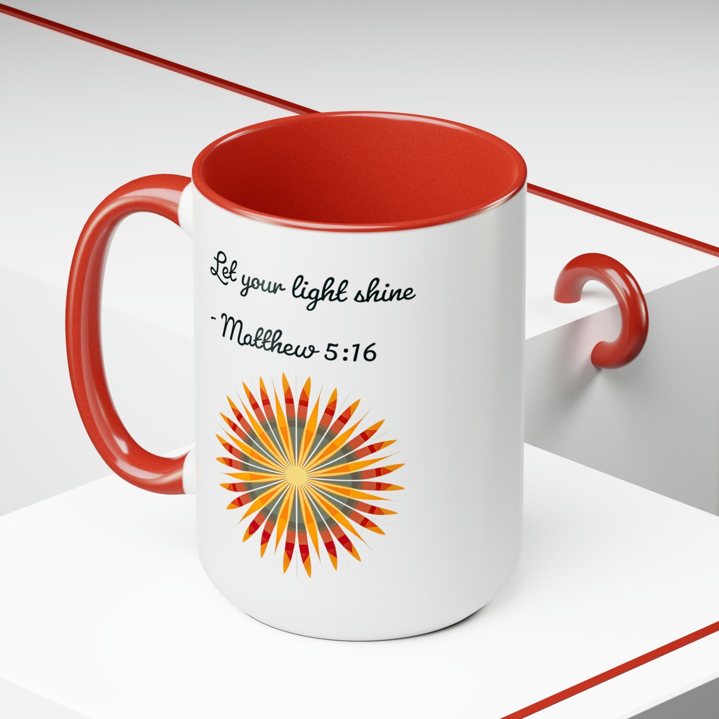 Let Your Light Shine, Two-Tone Coffee Mugs, 15oz