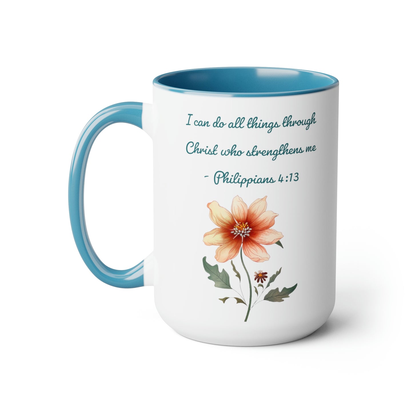 Philippians 4:13, Two-Tone Coffee Mugs, 15oz